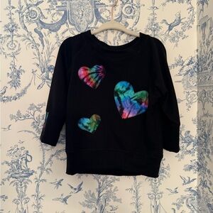 Random Hearts 3/4 Sleeve Sweatshirt Rainbow Heart 3T GUC